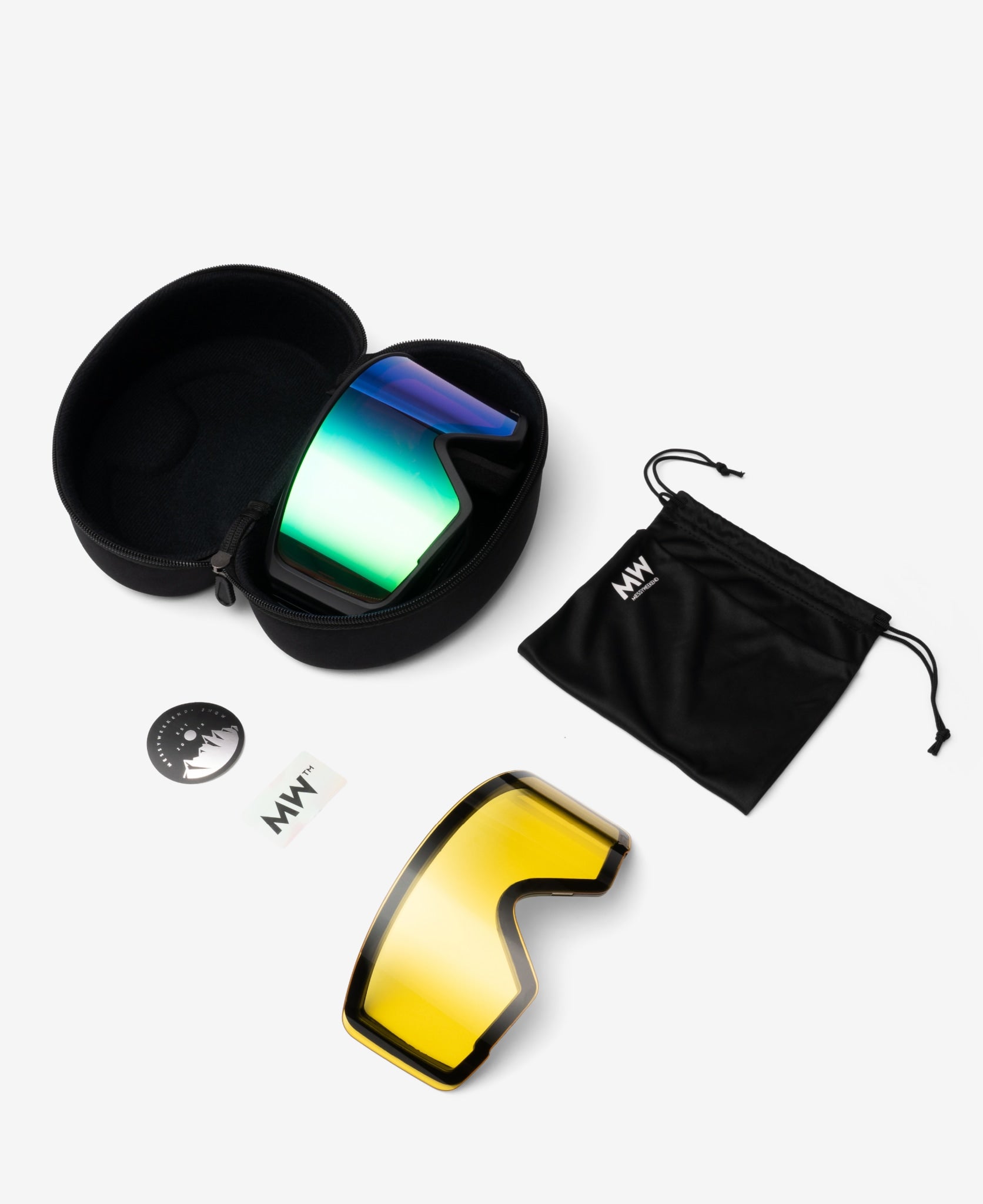 FLIP Grey Green Mirrored Goggles | MESSYWEEKEND – MessyWeekend DK